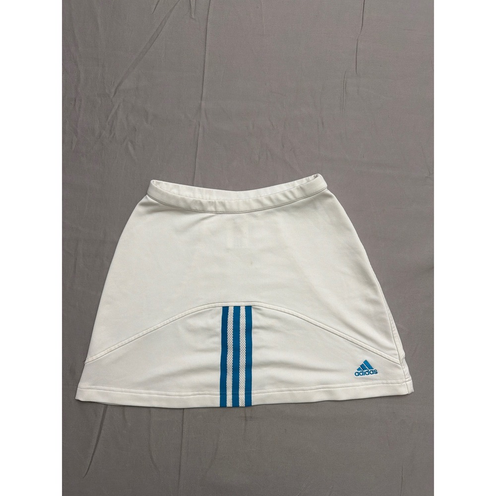 Vintage Adidas Climalite Tennis Skirt White Blue Stripe XS